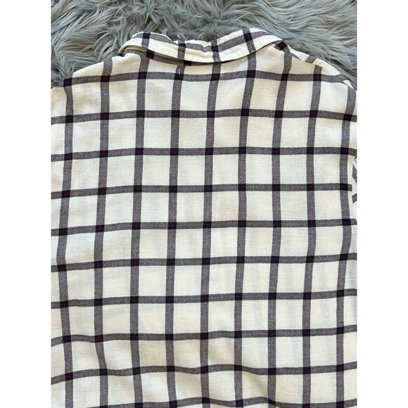 Zara Youth Girls Embroidered Floral On Plaid Button Up size 13/14 Grunge Style - Picture 3 of 3